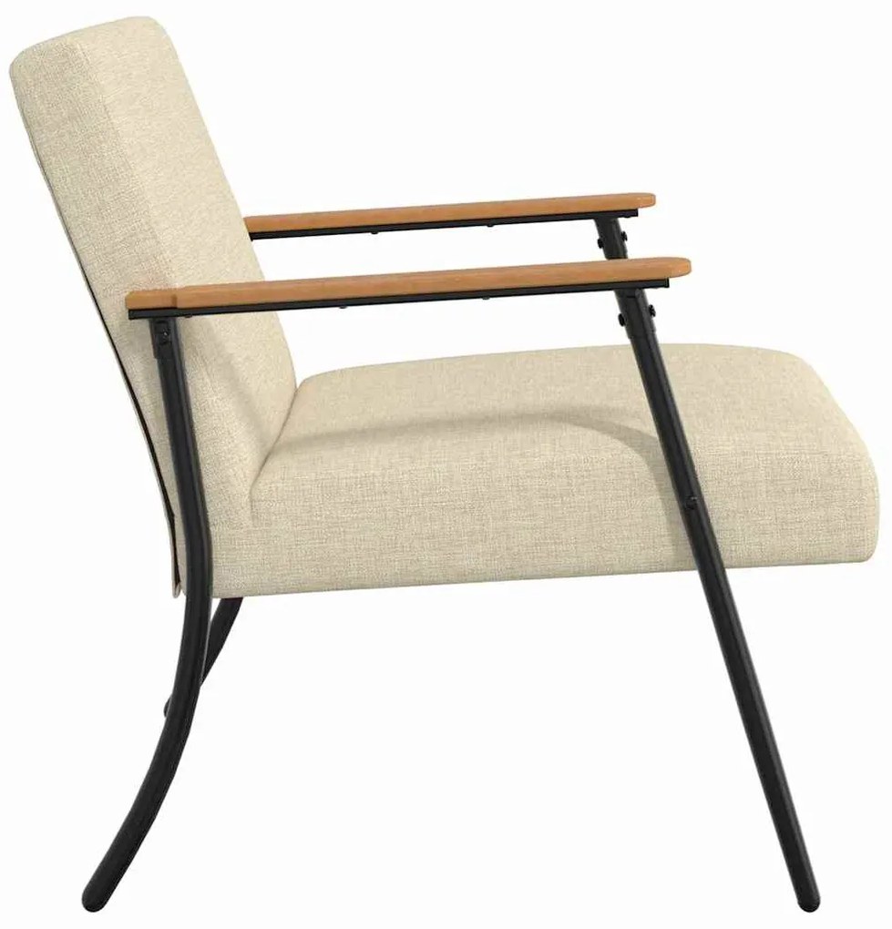 vidaXL Πολυθρόνα Κρεμ 59 x 75 x 78 εκ ύφασμα