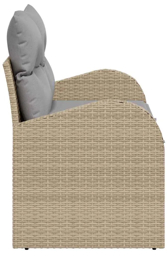 vidaXL Καναπές Κήπου με μαξιλάρι Μπεζ 124 x 62 x 69cm συνθετικό ρατάν