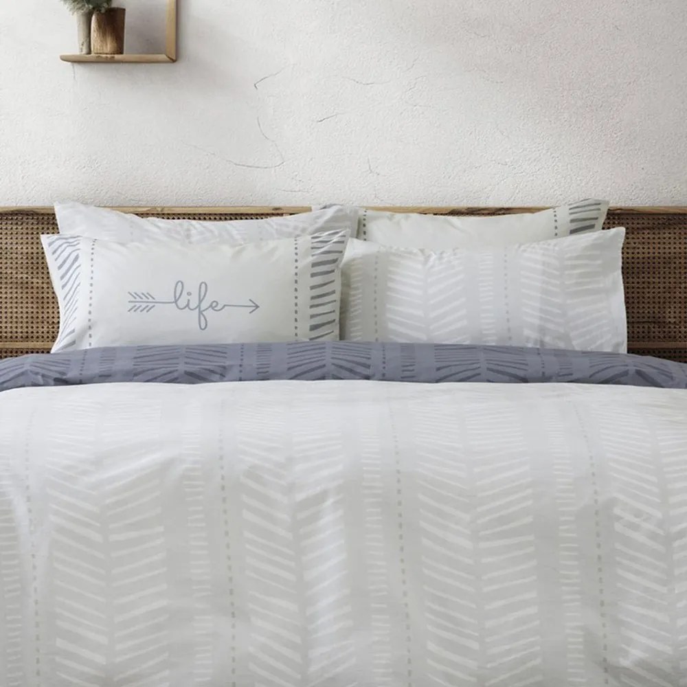 Μαξιλαροθήκες Leklair (Σετ 2τμχ) Light Grey Nima 52X72 100% Βαμβάκι