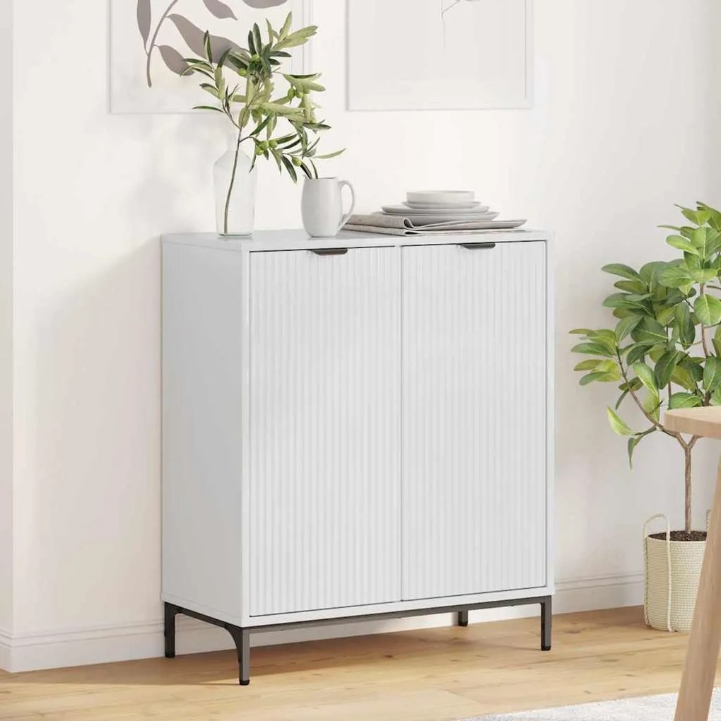 vidaXL Πλαϊνό γραφείο Γυαλιστερό λευκό 69.5 x 33 x 82 εκ.