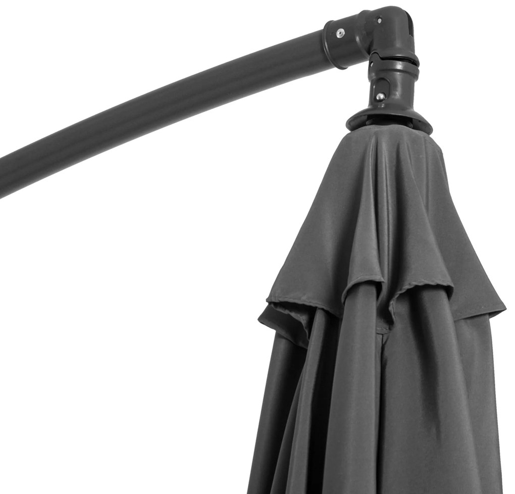 Outsunny Ομπρέλα ηλίου με χειροκίνητο μηχανισμό, ανθεκτική στις καιρικές συνθήκες 2,95 m x 2,95 m x 2,45 m Πολυεστέρας Χάλυβας Μαύρο