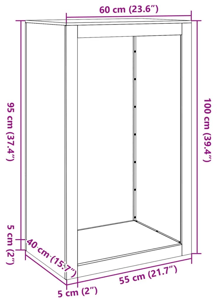 ΡΑΦΙ ΚΑΥΣΟΞΥΛΩΝ ΛΕΥΚΟ 60X40X100 ΕΚ. ΑΤΣΑΛΙΝΟ 850990