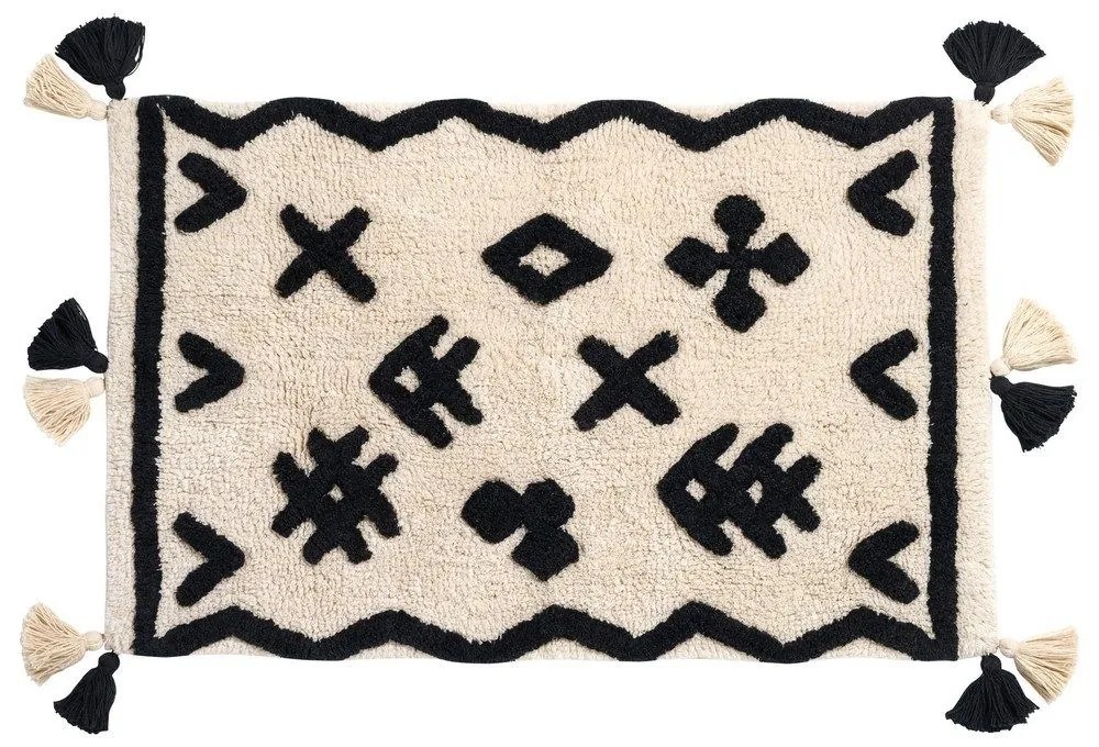 Πατάκι Μπάνιου 0768 Ivory-Black Das Home 50 X 80 50x80cm 100% Cotton