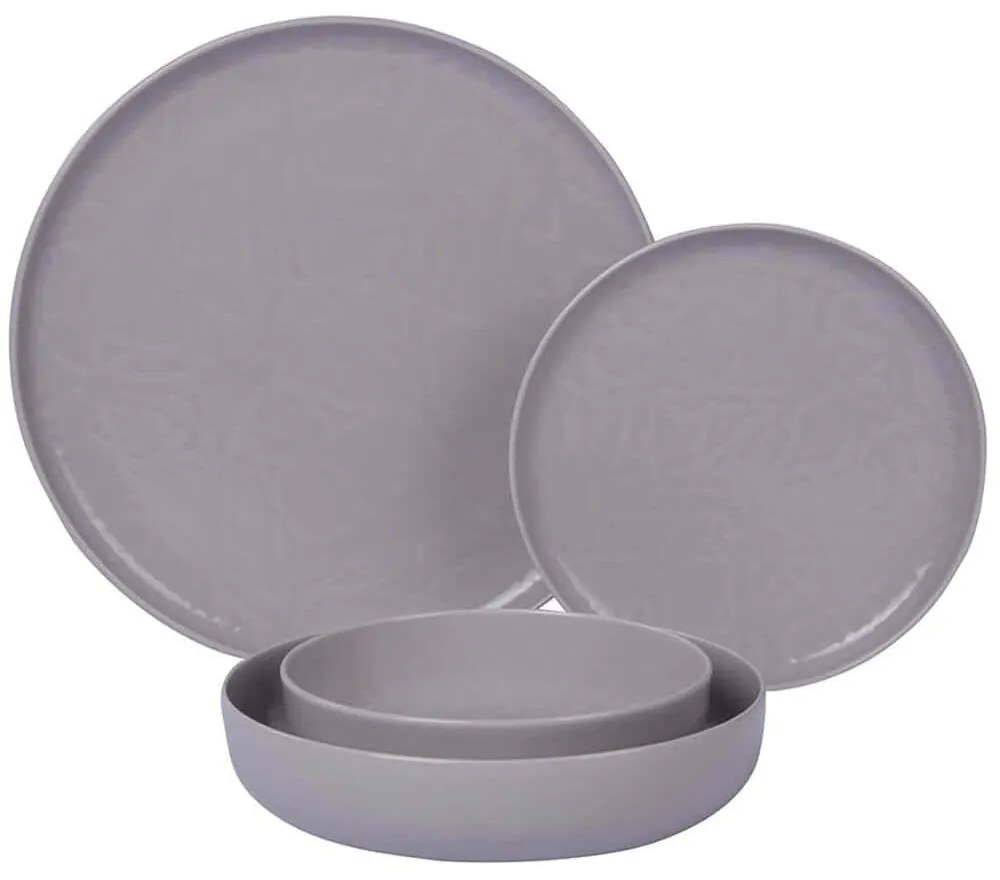Σερβίτσιο Πιάτα Φαγητού (Σετ 24Τμχ) 710KTP3529 Grey Hermia 24 τμχ Πορσελάνη