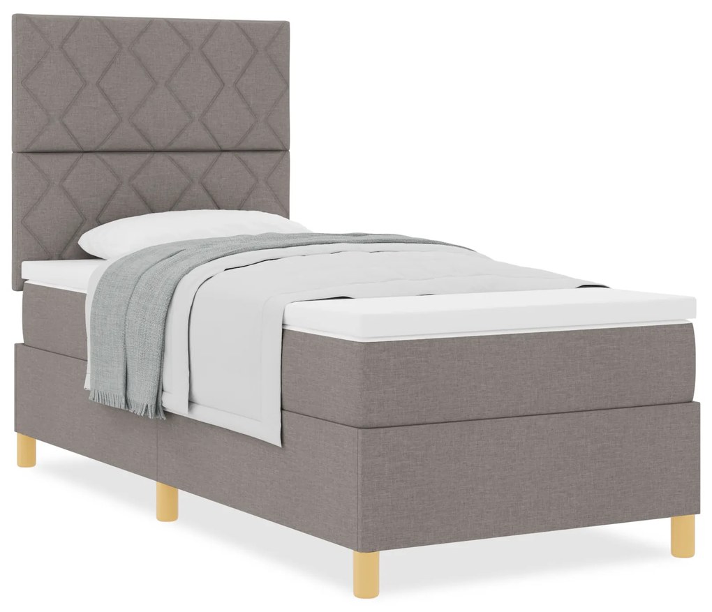 vidaXL Κρεβάτι Box Spring με Στρώμα Ταφ 100x200 εκ. Ύφασμα