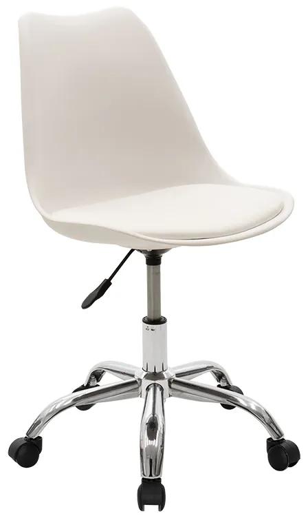 Καρέκλα γραφείου εργασίας Gaston II pakoworld PP-PU λευκό Model: 127-000023