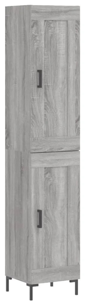 vidaXL Μπουφές Sonoma Γκρι 34,5 x 34 x 180 εκ. από Επεξεργασμένο Ξύλο