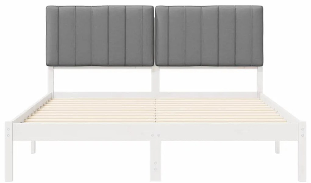 vidaXL Σκελετός Κρεβατιού με Επενδεδυμένο Κεφαλάρι Ανοιχτό γκρι