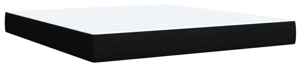 Κρεβάτι Boxspring με Στρώμα Μαύρο 180x200 εκ. Υφασμάτινο - Μαύρο