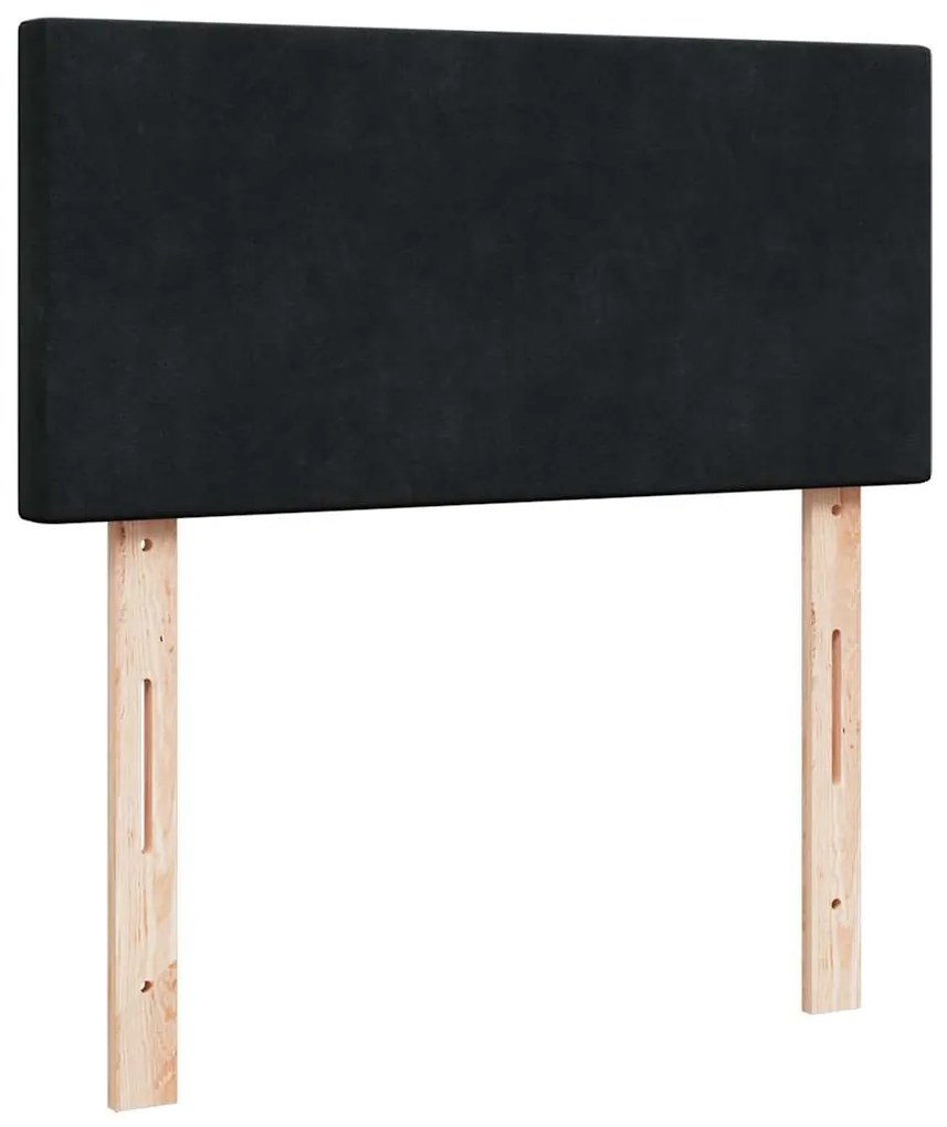 vidaXL Κρεβάτι Boxspring με Στρώμα Μαύρο 80 x 200 εκ. Βελούδινο