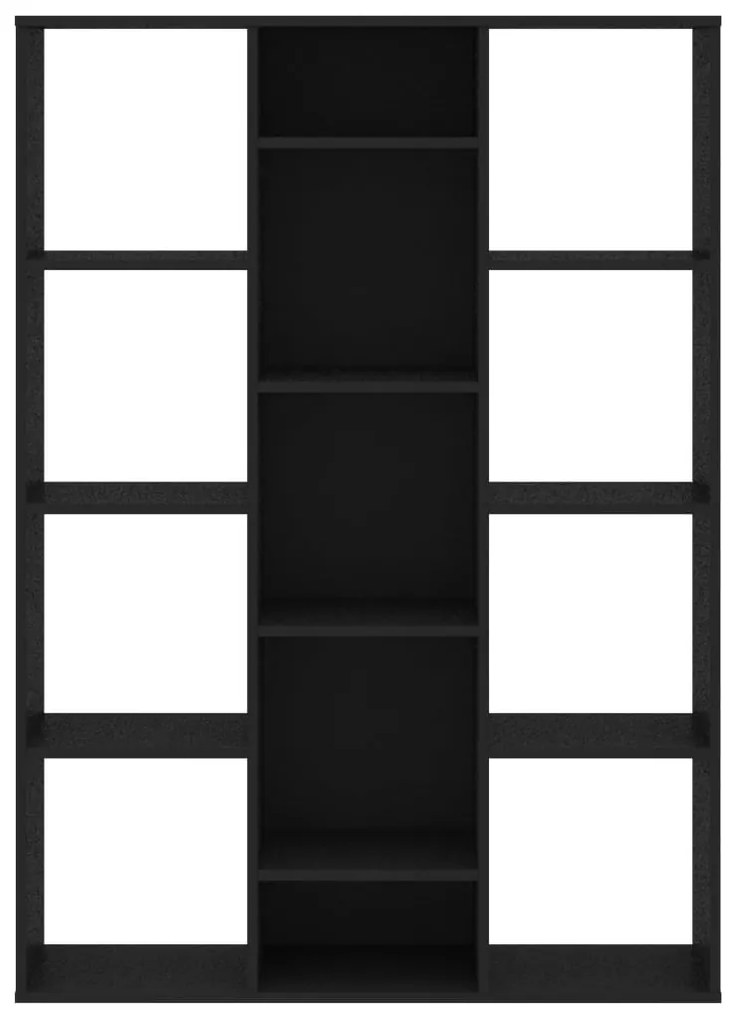 vidaXL Διαχωριστικό/Βιβλιοθήκη Μαύρο 100x24x140 εκ. από Επεξ. Ξύλο