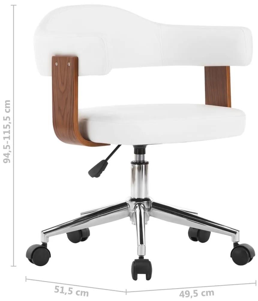 Καρέκλες Τραπεζαρίας Περιστρ. 2 τεμ Λευκό Λυγ. Ξύλο/Συνθ. Δέρμα - Λευκό