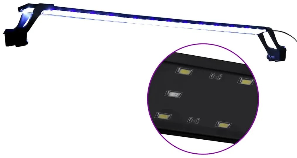 vidaXL Φωτιστικό Ενυδρείου LED με Σφιγκτήρες Μπλε/Λευκό 90-105 εκ.