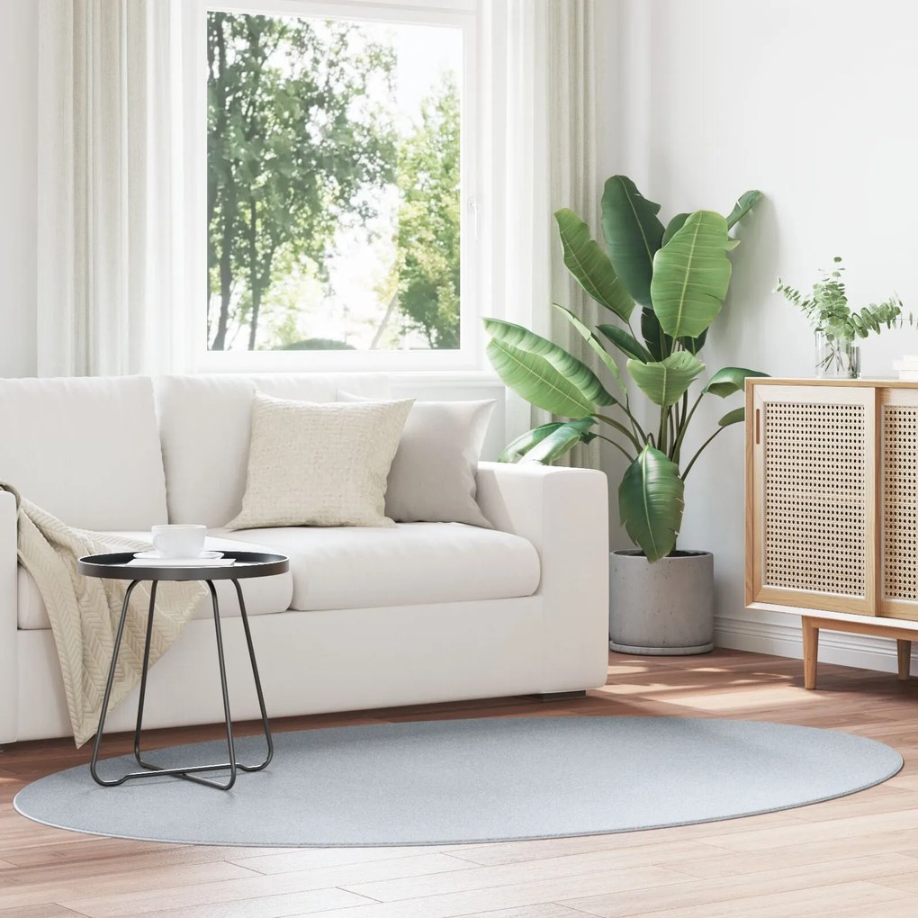 Χαλί vidaXL ""HUARTE"" Γκρι 140x200 εκ. Στρογγυλό