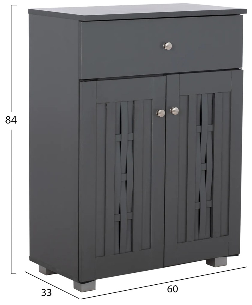 Παπουτσοθήκη-Ντουλάπι Iantha Ξύλινη Γκρι 60x33x84εκ.
