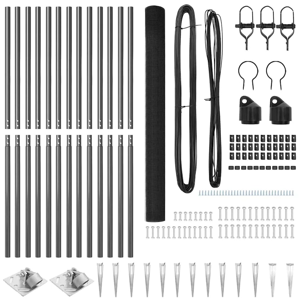 vidaXL Στύλος Περιφράξεων Γκρι 25 x 1,5 μ (12 x 12 mm πλέγμα) Ατσάλι