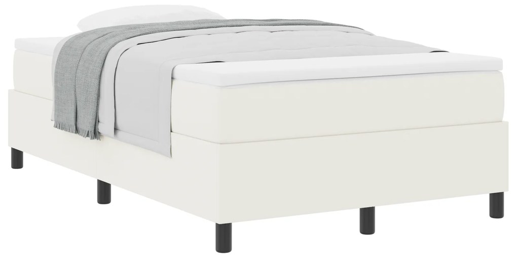 vidaXL Κρεβάτι με Στρώμα Κρέμ - 120 x 200 εκ, Βελουτέ Ύφασμα