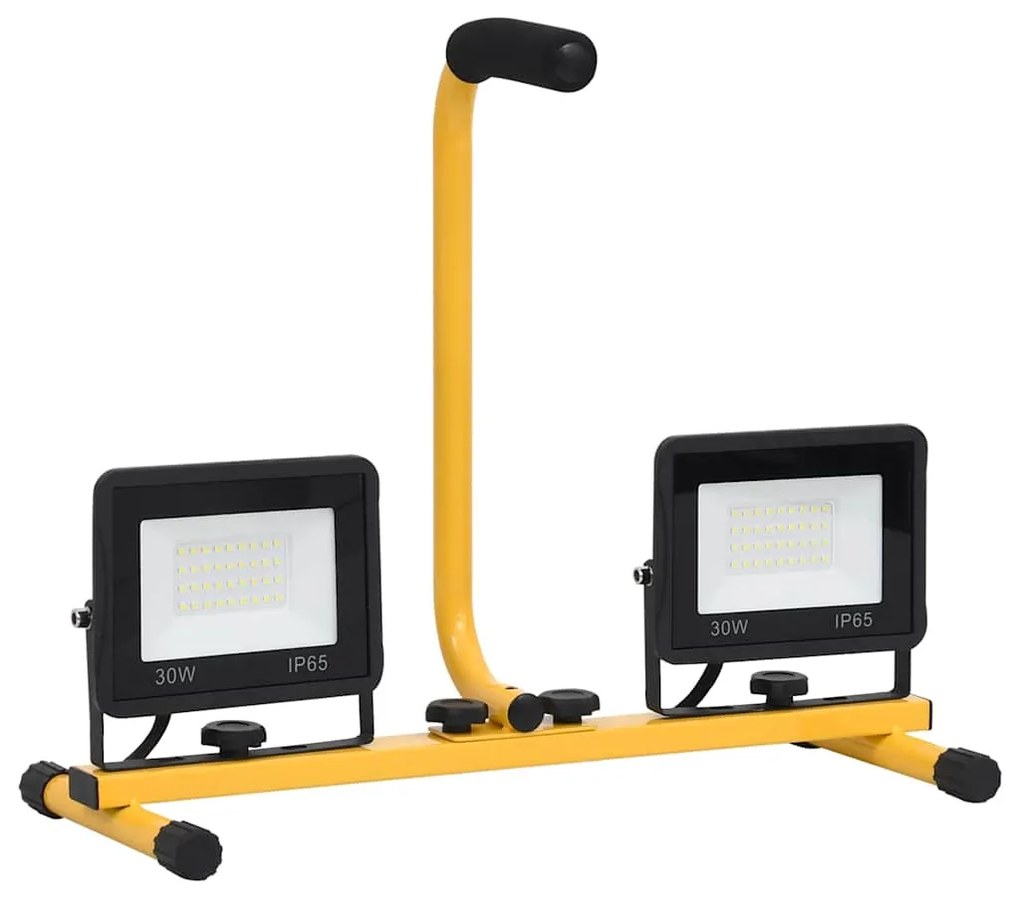 vidaXL Προβολέας LED με Λαβή Ψυχρό Λευκό 2 x 30 W