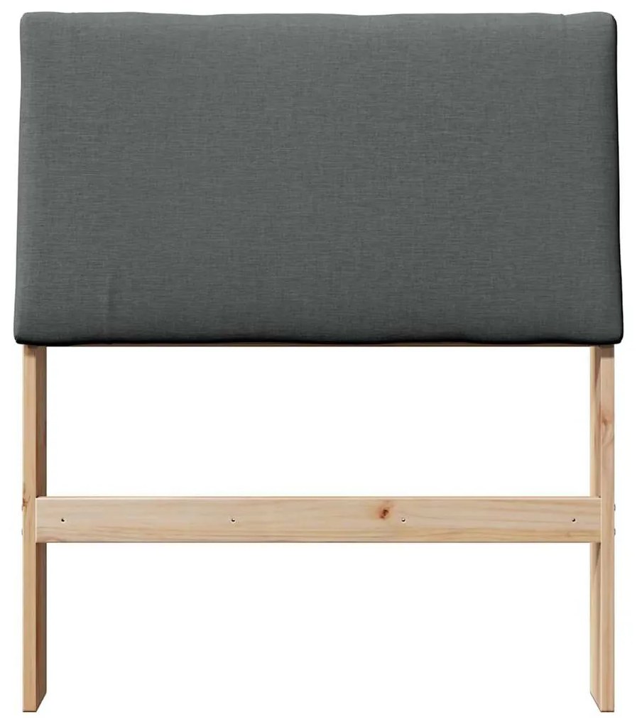 vidaXL Ταπετσαρισμένο κεφαλάρι Σκούρο Γκρι 80 cm Στερεά ξυλεία πεύκου