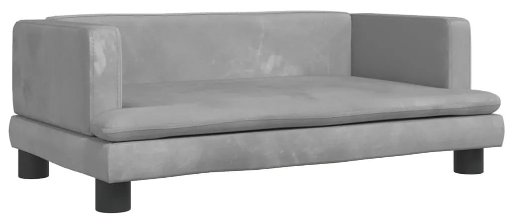 vidaXL Καναπές Παιδικός Ανοιχτό Γκρι 80 x 45 x 30 εκ. από Βελούδο