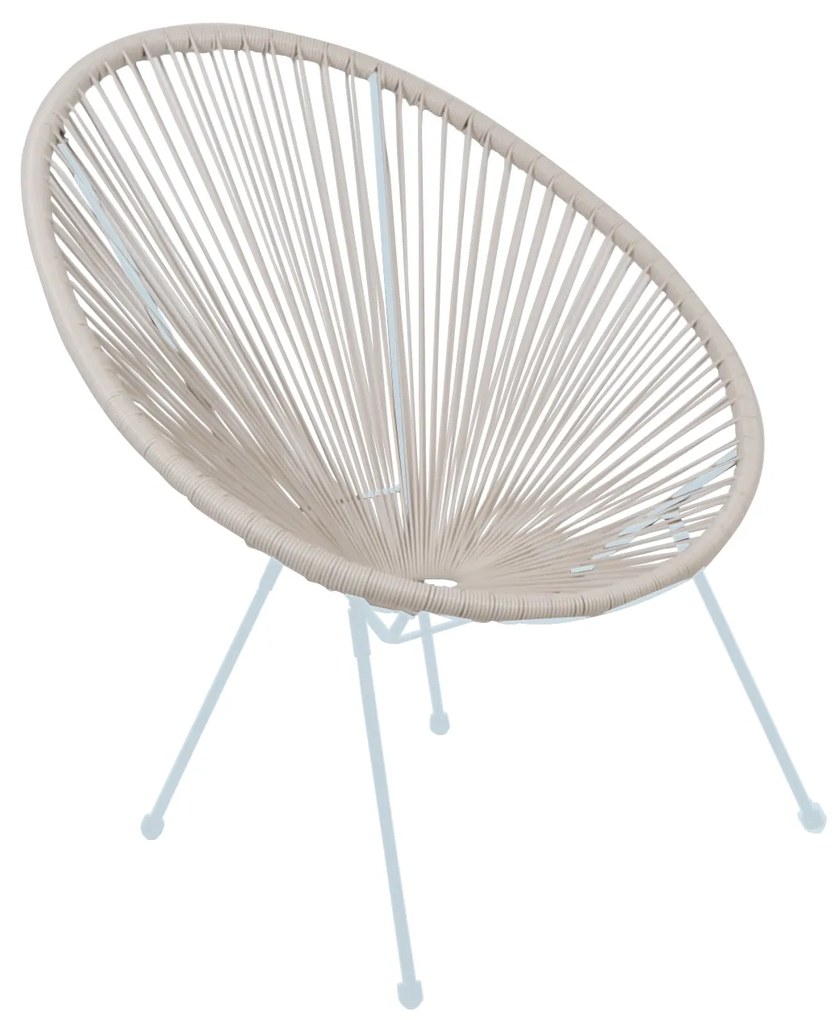 Πολυθρόνα ACAPULCO Μεταλλική Άσπρη, Plastic Rattan Άσπρο 74x80x84cm