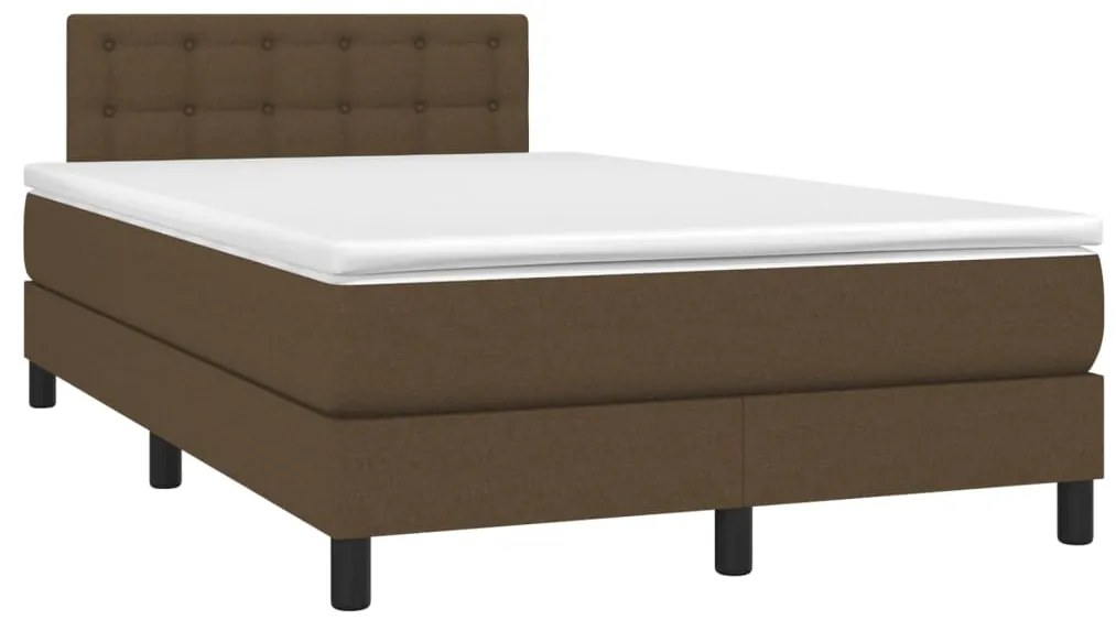 Κρεβάτι Boxspring με Στρώμα Σκούρο Καφέ 120x200 εκ. Υφασμάτινο - Καφέ