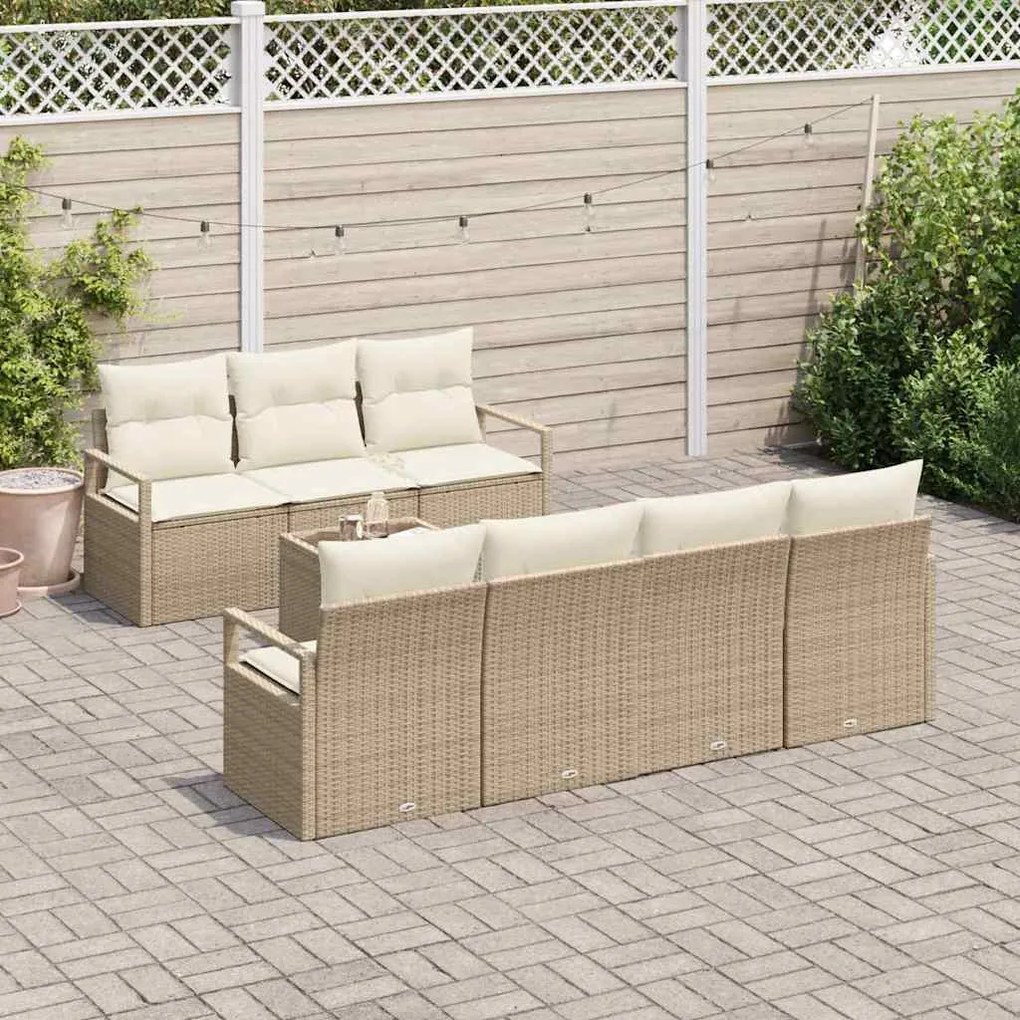 vidaXL Σετ Καναπέ Κήπου 8 pcs Μπεζ, Κρέμα 55 x 55 x 37 εκ