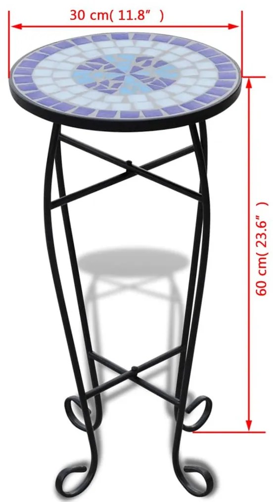 Τραπεζάκι Μπαλκονιού «Μωσαϊκό» Μπλε/Λευκό - Μπλε