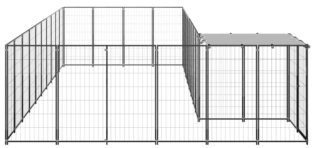 vidaXL Σπιτάκι Σκύλου Μαύρο 13,31 μ² Ατσάλινο