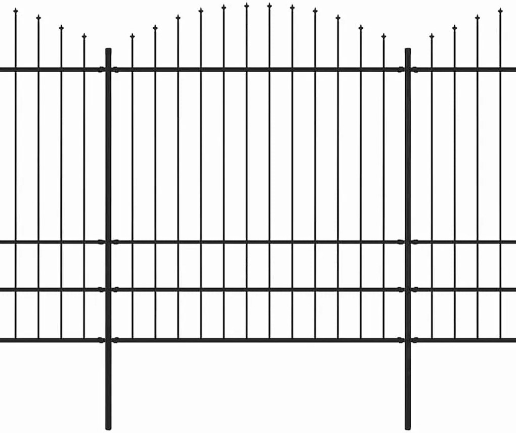 vidaXL Κάγκελα Περίφραξης με Λόγχες Μαύρα (1,75-2) x 15,3 μ. Ατσάλινα