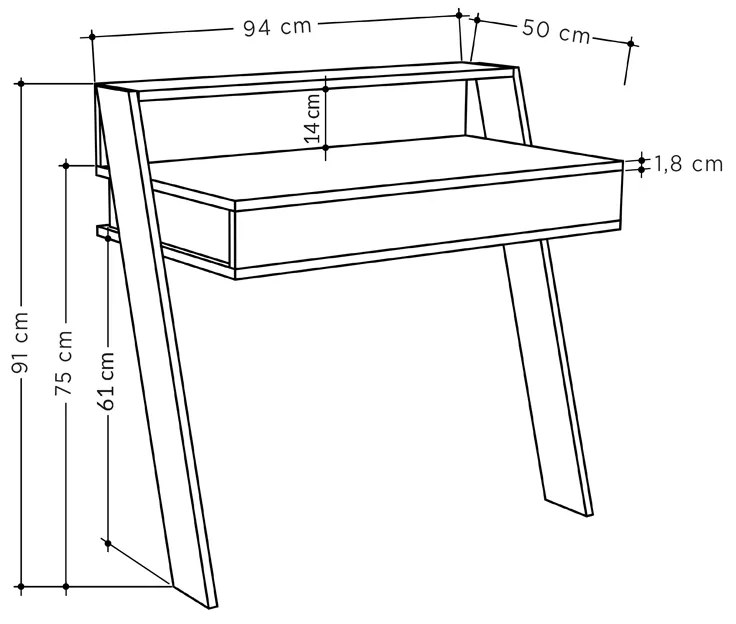 ΓΡΑΦΕΙΟ ΕΡΓΑΣΙΑΣ COWORK MEGAPAP ΧΡΩΜΑ ΛΕΥΚΟ ΑΝΤΙΚΕ 94X50X91ΕΚ.