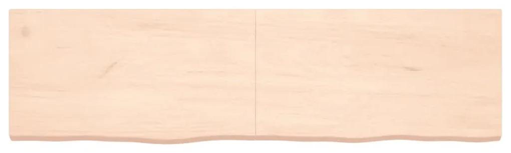Ράφι Τοίχου 180x50x(2-6) εκ. από Ακατέργαστο Μασίφ Ξύλο Δρυός - Καφέ