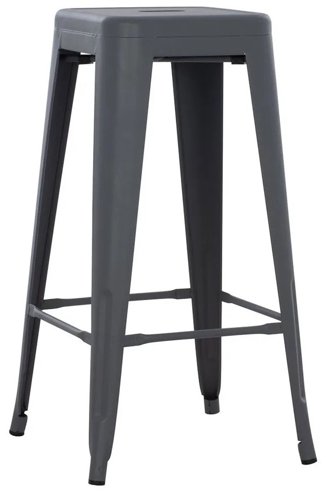 Σκαμπό Melita HM8642.10 43x43x78cm Grey Metal