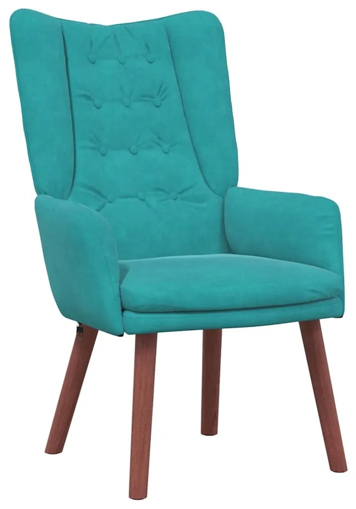 vidaXL Πολυθρόνα Τιρκουάζ 63 x 67 x 94 εκ. Βελούδο