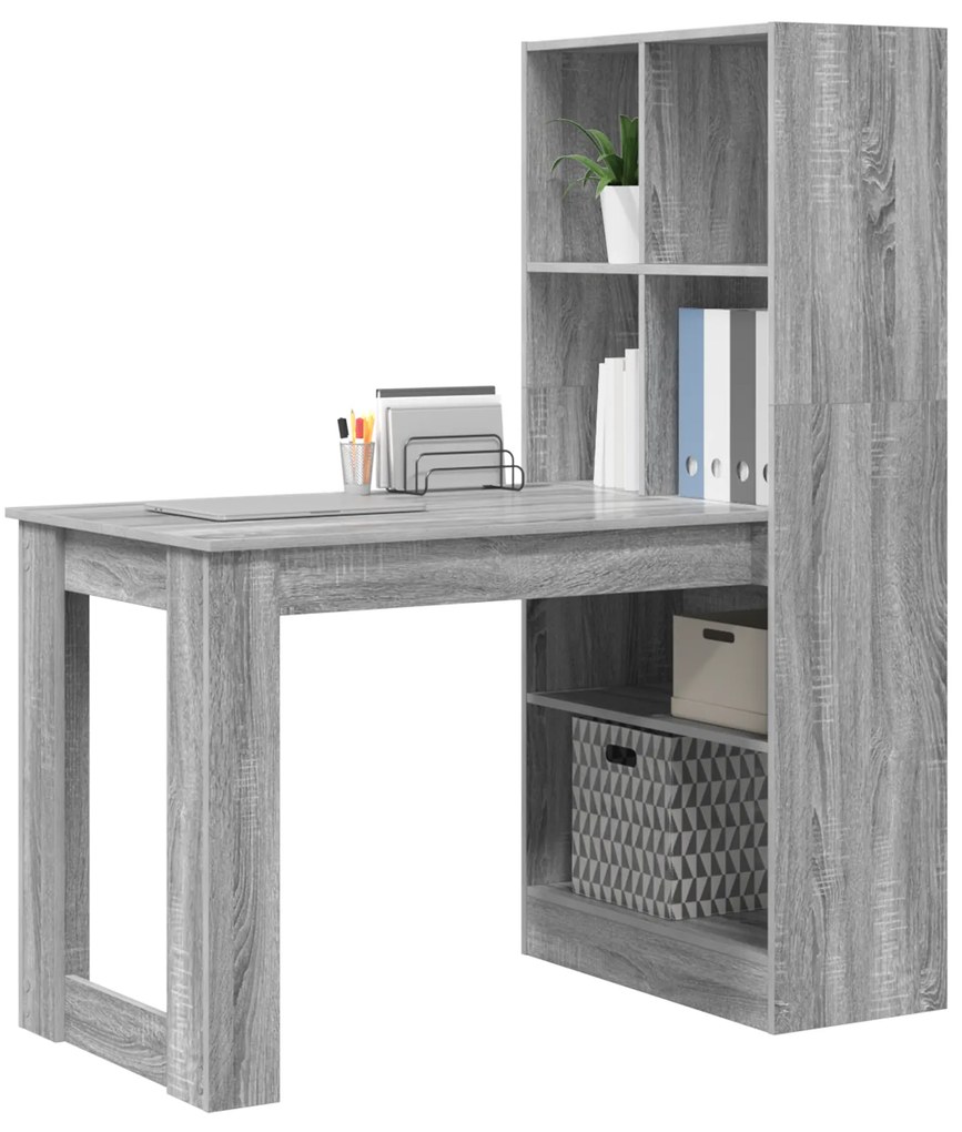vidaXL Γραφείο Γκρίζο Σονομα 122 x 67 x 145 εκ. Επεξεργασμένο ξύλο