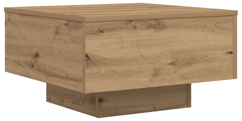 vidaXL Τραπέζι Καφέ με LED Φώτα Artisan Oak 55x55x31 εκ