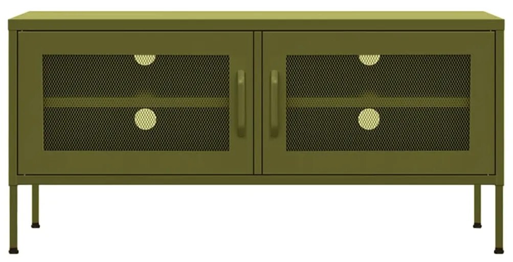 vidaXL Έπιπλο Τηλεόρασης Πράσινο Λαδί 105x35x50 εκ. από Ατσάλι