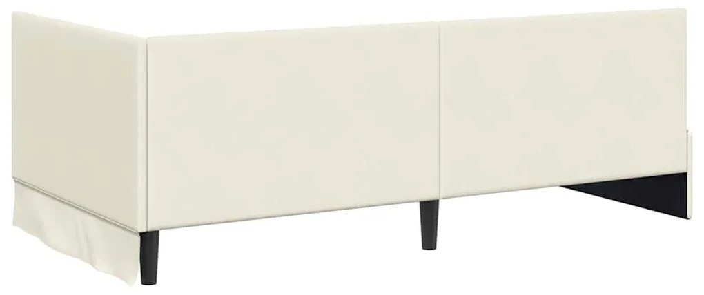 vidaXL Κρεβάτι Γωνίας με κεφαλάρι Κρεμ 90 x 190 cm Βελούδο