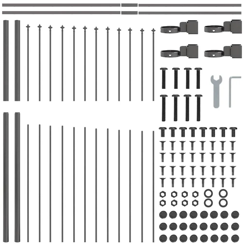 vidaXL Φράχτης Κήπου 7 pcs Γκρι 170 x 165 cm