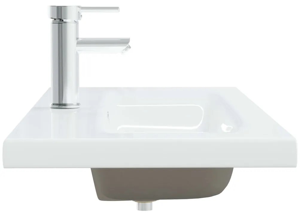 vidaXL Νιπτήρας Ένθετος Λευκός 101 x 39 x 18 εκ. Κεραμικός με Βρύση