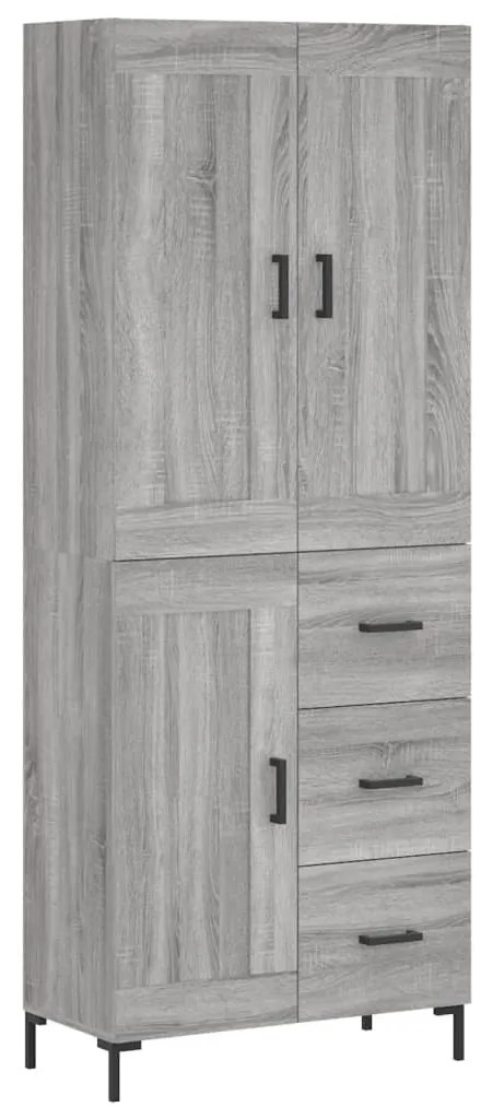 vidaXL Ντουλάπι Γκρι Sonoma 69,5 x 34 x 180 εκ. Επεξεργασμένο Ξύλο