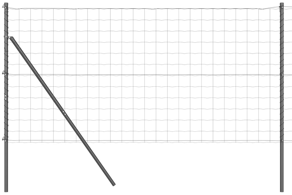 vidaXL Euro Fence με 13 Πόλους 1.2x25 μ Γαλβανισμένο Χάλυβα Γκρι