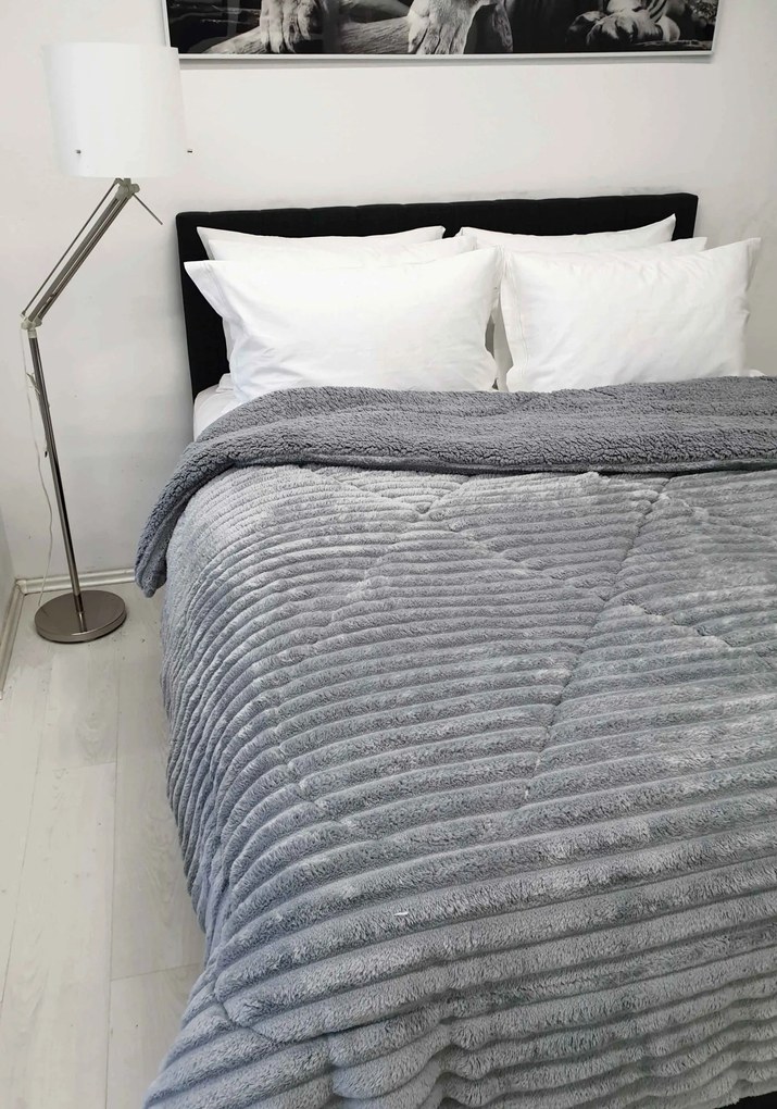 Κουβερτοπάπλωμα Le Blanc Flannel Comfort Υπέρδιπλο 220Χ240 700gsm WIDE CUT Light Grey