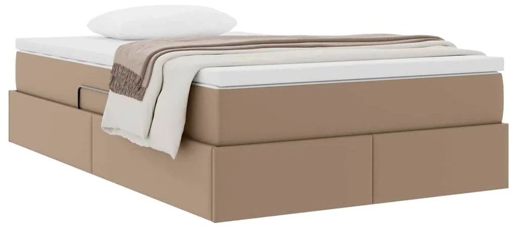 vidaXL Κρεβάτι με αποθηκευτικό χώρο και στρώμα Καπουτσίνο 120 x 200 cm