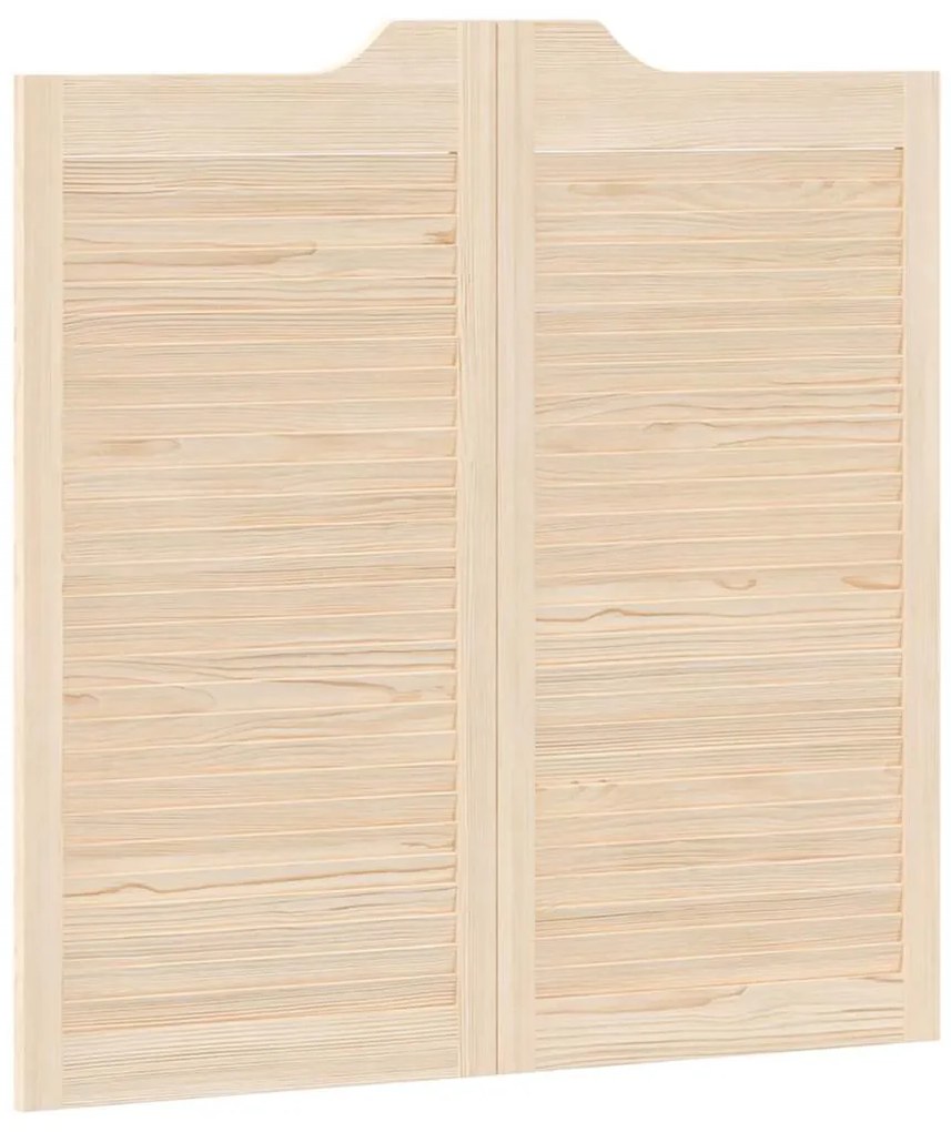 SWING DOORS LOUVRED DESIGN 1-PAIR 100X100 CM ΜΑΣΙΦ ΞΥΛΟ ΠΕΥΚΟ 4107134