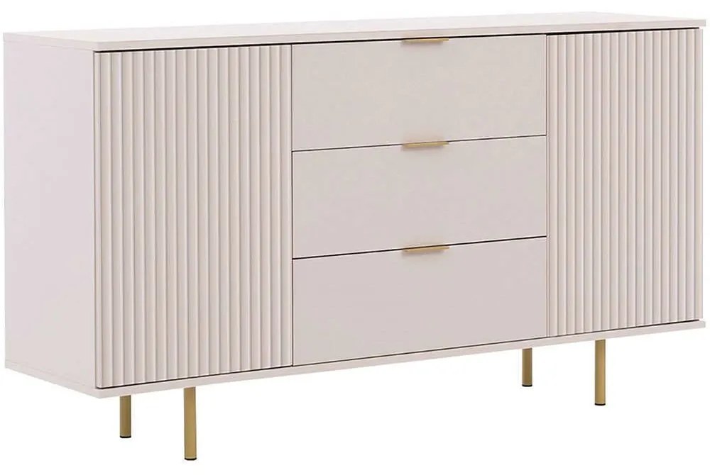 Μπουφές Nubia 162740069 150x41x80cm Beige-Gold Particle Board, Metal