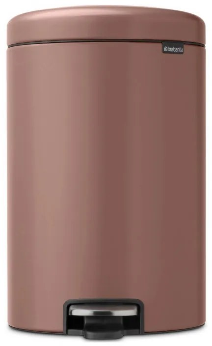 Κάδος με πεντάλ Brabantia NewIcon 1008849, 20 l, Ομαλό κλείσιμο, Αντιολισθητική βάση, Σατινέ φινίρισμα, Καφέ