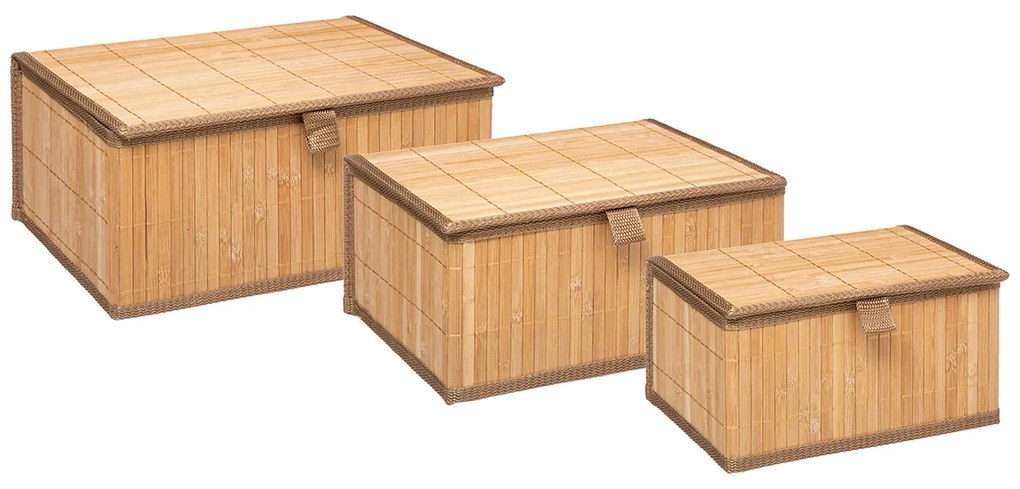 Κουτιά Αποθήκευσης (Σετ 3τμχ) F-V Bamboo Nat 161046A