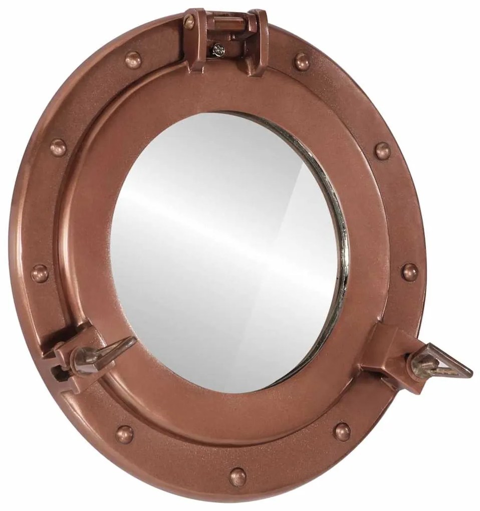 vidaXL Καθρέφτης Φινιστρίνι Τοίχου Ø30 εκ. από Αλουμίνιο και Γυαλί