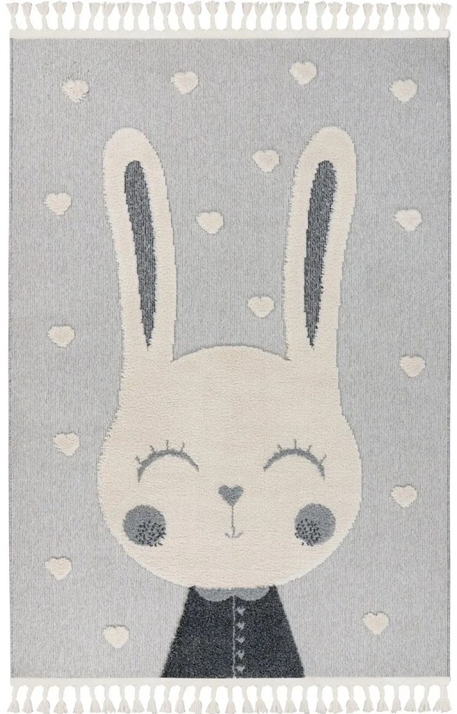 Χαλί Fano 395 Rabbit Heart Grey-Cream Obsession 120Χ170cm